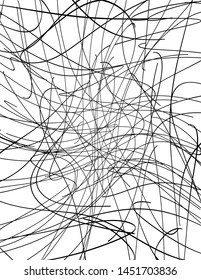 Líneas caóticas, líneas caóticas aleatorias, líneas dispersas, líneas caóticas aleatorias e ilustraciones de vectores de textura asimétricas
