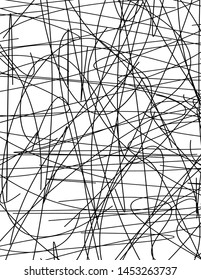 Chaotische Linien, zufällige chaotische Linien, zerkleinerte Linien, zufällige chaotische Linien Asymmetrische Vektorgrafik-Illustration