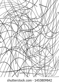 Chaotische Linien, zufällige chaotische Linien, zerkleinerte Linien, zufällige chaotische Linien Asymmetrische Vektorgrafik-Illustration