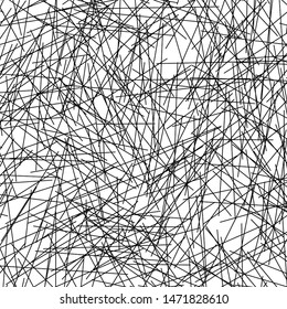 Chaotische Linien, zufällige chaotische Linien, zerkleinerte Linien, zufällige chaotische Linien Asymmetrische Vektorgrafik-Illustration