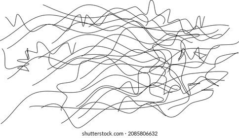 Chaotic Lines, Random Chaotic Lines, Scattered Lines, Random Chaotic Lines Asymmetrical Texture Vector Art Illustration