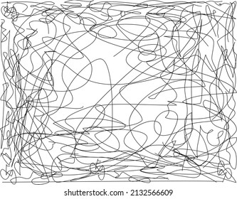 Líneas caóticas, líneas caóticas aleatorias, líneas dispersas, líneas caóticas aleatorias e ilustraciones de vectores de textura asimétricas
