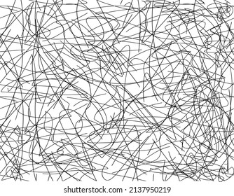 Chaotische Linien, zufällige chaotische Linien, zerkleinerte Linien, zufällige chaotische Linien Asymmetrische Vektorgrafik-Illustration