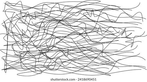 Chaotic Lines, Random Chaotic Lines, Scattered Lines, Random Chaotic Lines Asymmetrical Texture Vector Art Illustration