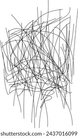 Chaotische Linien, zufällige chaotische Linien, verstreute Linien, zufällige chaotische Linien asymmetrische Textur Vektor Kunst Illustration