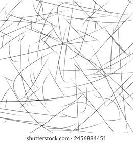 Chaotische Linien, chaotische Linien nach dem Zufallsprinzip, verstreute Linien, chaotische Linien, asymmetrische Textur-Vektorgrafik-Illustration
