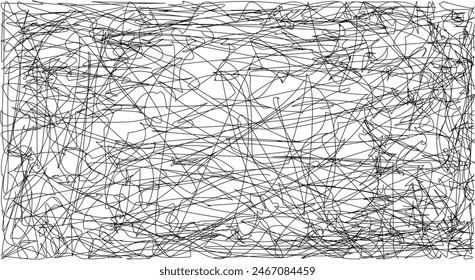 Chaotic Lines, Random Chaotic Lines, Scattered Lines, Random Chaotic Lines Asymmetrical Texture Vector Art Illustration