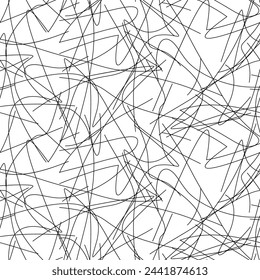 Chaotic Lines, Random Chaotic Lines Seamless Pattern, Scattered Lines, Random Chaotic Lines Asymmetrical Texture Pattern, Repetition, Seamless, Tile,Vector Art Illustration