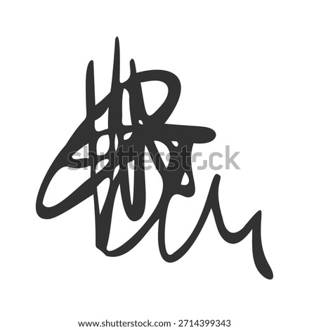 Chaotic lines simple spontaneous doodle
