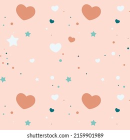 chaotic little hearts seamless pattern pastel colors, romantic design for fabric, wrapping paper and more