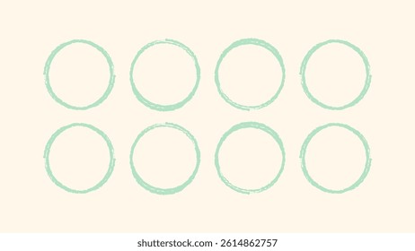 Chaotic looped round vector outline. Freestyle rough drawn pencil line. Kids chalk crayon brush trace. Doodle hand done dirty doodle crayon circle layout. Vector template.
