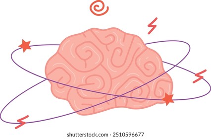 Chaotic mind color icon. Depression and mental problems isolated on white background