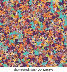 Chaotic multicolored seamless pattern for wrapping, background, textile, fabric or wallpaper.
