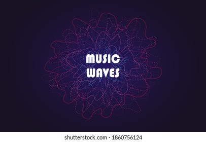 El fondo de las olas de música caótica. Ilustración vectorial. EPS 10