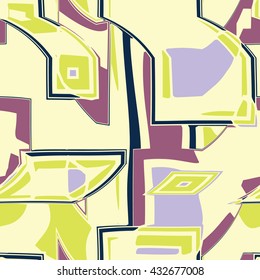 Chaotic ornaments - vector seamless pattern