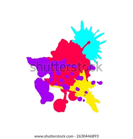chaotic paint splatters cartoon. random fluid, movement energy, spontaneous creative chaotic paint splatters sign. isolated symbol vector illustration