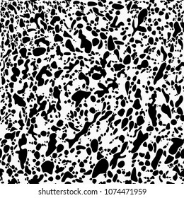 chaotic paint stains, black spots on white background, abstract vector texture