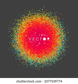 Chaotic particles in empty space. Dynamic background. Vector illustartion.