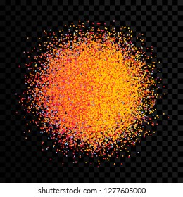 Chaotic particles in empty space. Dynamic background. Vector illustartion.