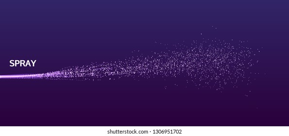 Chaotic particles in empty space. Dynamic background. Vector illustartion.