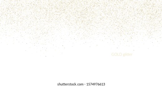 Chaotic particles on a white background. Gold glitter. Vector illustration
