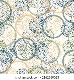 chaotic pattern circle. Seamless pattern. Vector fabric circles abstract seamless pattern background with hand drawn elements