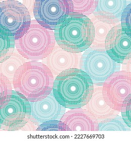 chaotic pattern circle. Seamless pattern. Vector fabric circles abstract seamless pattern background with hand drawn elements
