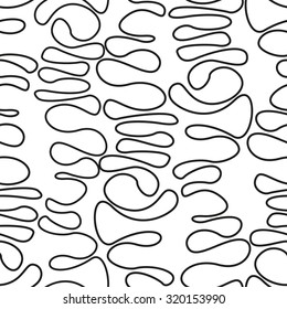 Chaotic pattern of curved lines, seamless vector background.
