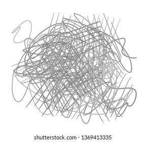 Chaotic pattern on white. Tangled texture with lines. Hand drawn dinamic scrawls. Background with lines and waves. Print for banners, posters, flyers and textiles