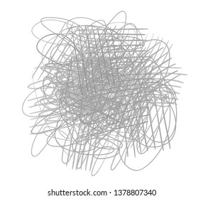 Chaotic pattern on white. Tangled texture with lines. Hand drawn dinamic scrawls. Background with lines. Print for banners, posters, flyers and textiles. Black and white illustration