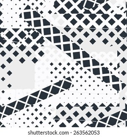 Chaotic pattern of squares seamless vector background.