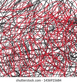 Chaotic pattern. Tangled texture with lines. Hand drawn dinamic scrawls. Background with waves. Line art. Print for banners, posters, flyers and textiles