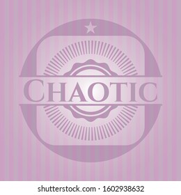 Chaotic pink emblem. Vintage. Vector Illustration. Detailed.
