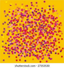 Chaotic pixels in warm colors - vector background