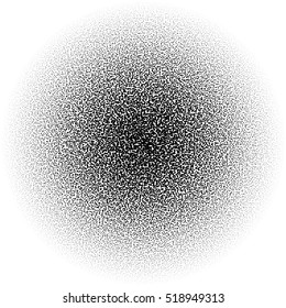 Chaotic pointillist (half-tone) circle pattern. Random dots.