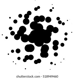 Chaotic pointillist (half-tone) circle pattern. Random dots.