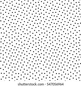Chaotic polka dot vector monochrome seamless pattern, black circles on a white background. Abstract endless texture, design element for tileable print, cover, fabric, textile, decor, digital, wrapping