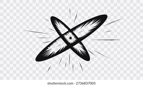 Chaotic, radial, explosive shapes with sharp spikes on a transparent background. Abstract comical flashes scattered throughout the composition create strong visual tension, movement, and energetic contrast. Suitable for graphic design, posters, covers, digital art, and dynamic visual accents.