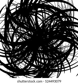 Chaotic random curved lines. Abstract artistic pattern, background