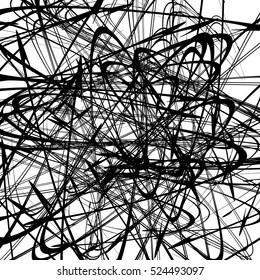 Chaotic random curved lines. Abstract artistic pattern, background