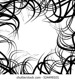 Chaotic random curved lines. Abstract artistic pattern, background