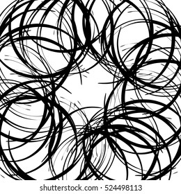 Chaotic random curved lines. Abstract artistic pattern, background