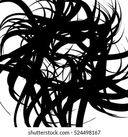 Chaotic random curved lines. Abstract artistic pattern, background