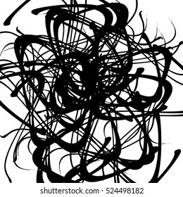Chaotic random curved lines. Abstract artistic pattern, background