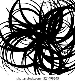 Chaotic random curved lines. Abstract artistic pattern, background