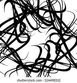 Chaotic random curved lines. Abstract artistic pattern, background