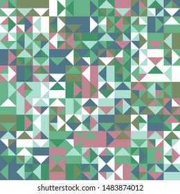 Chaotic random mosaic pattern background - colorful abstract vector illustration from triangles