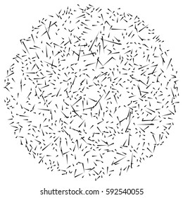 Chaotic random scattered shapes. Abstract geometric pattern