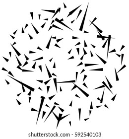 Chaotic random scattered shapes. Abstract geometric pattern