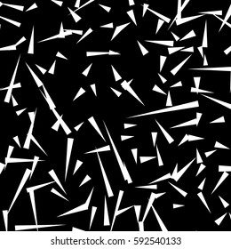 Chaotic random scattered shapes. Abstract geometric pattern